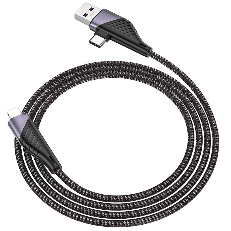 Câble de données à chargement rapide USB-A / USB-C vers Lightning en nylon tressé (1 m) Câble de données à chargement rapide USB-A / USB-C vers Lightning en nylon tressé (1 m)
